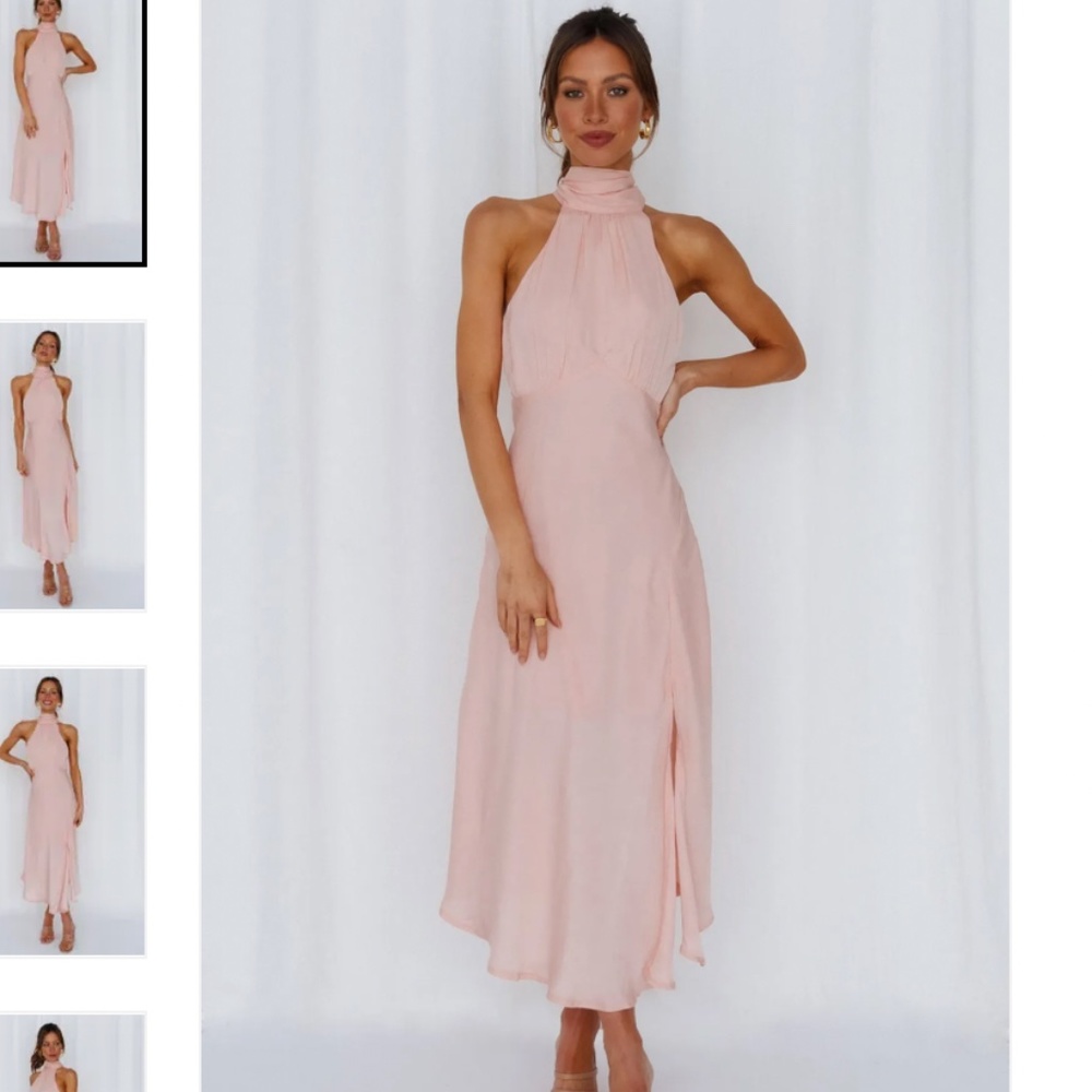 Hello Molly Pink/Peach Maxi Dress High Neck